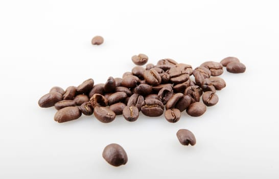 Fresh Roasted Coffee Beans Isolated On White Background