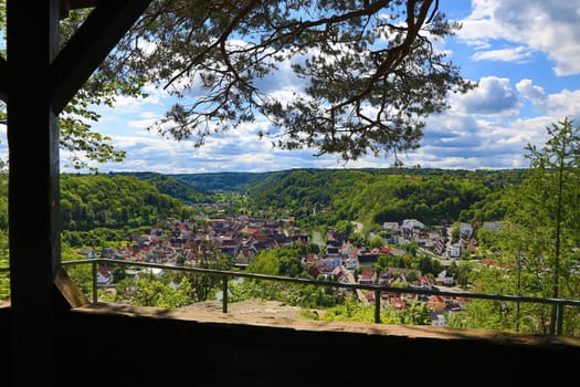 Townscape of Sulz am Neckar from above