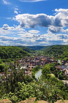 Townscape of Sulz am Neckar from above