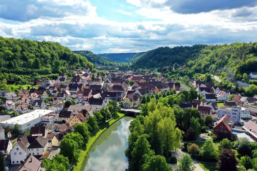 Townscape of Sulz am Neckar from above