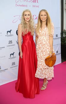 Juliane Golbs and Jenny Elvers ,.during the  Golden Things meets Pink Carpet" pre-closing Finissage at Studio 28   Hamburg"