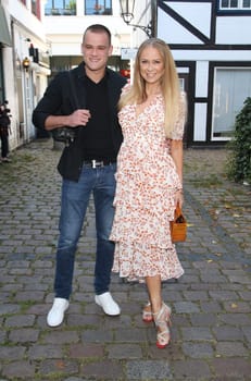 Jenny Elvers with son Paul Jolig,.during the  Golden Things meets Pink Carpet" pre-closing Finissage at Studio 28   Hamburg"
