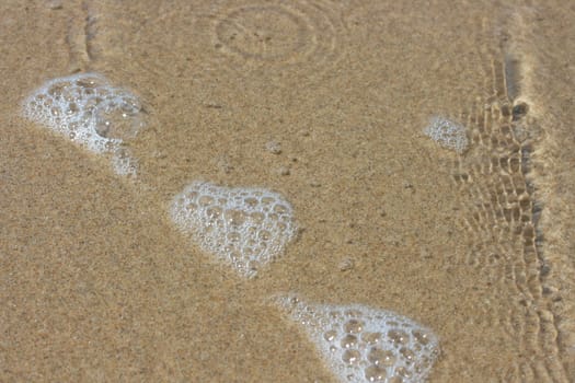 a wavy pattern in beige sand.