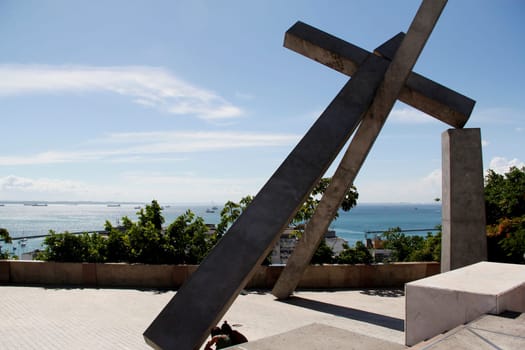 salvador, bahia / brazil - march 23, 2013: Cruz Caida monument, in the historic center of the city of Salvador.