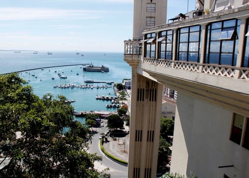 salvador, bahia / brazil - may 23, 2015: Lacerda Elevator in the Historic Center of the city of Salvador. The equipment connects the upper and lower city.