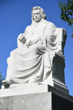 The historic Beethoven monument in Nuremberg's St. Johannis district is made of white Untersberg marble and stands on the Westtorgraben in a newly created park.