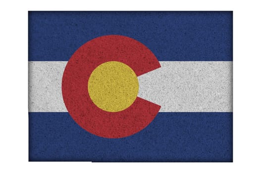 Map and flag of Colorado on felt