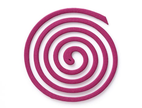 Mosquito coil with the scent of roses isolated on white background