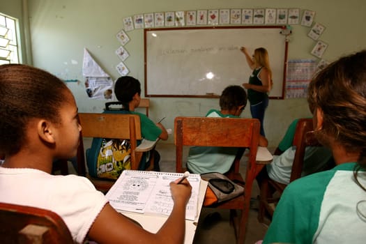 vitoria da conquist, bahia / brazil - october 31, 2011: professors and students are seen in a public school classroom in the city of Vitoria da Conquista.