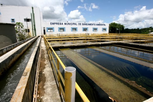 itabuna, bahia / brazil - march 2, 2012: Water treatment plant (ETA) of the Municipal Water and Sanitation Company - Emasa - in the city of Itabuna, in the south of Bahia.