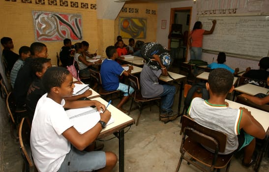 ilheus, bahia / brazil - march 19, 2012: students are seen in the classroom of a public school in the city of Ilheus, in the south of Bahia.