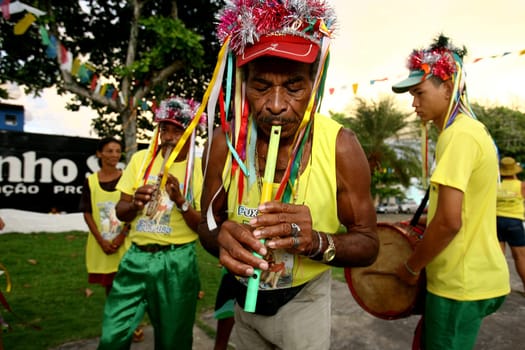ilheus, bahia / brazil - january 8, 2012: members of a pifano band are seen during a performance in the city of Ilheus, in southern Bahia.
