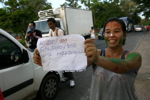 ilheus, bahia / brazil - march 23, 2012: university students participate in a prank of freshmen at the Universidade Estadual Santa Cruz (Uesc) in the city of Ilheus, in the south of Bahia.