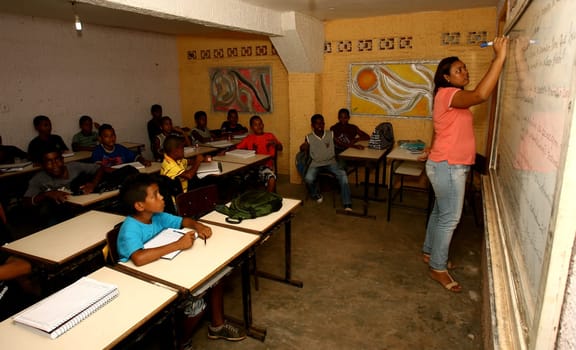ilheus, bahia / brazil - march 19, 2012: students are seen in the classroom of a public school in the city of Ilheus, in the south of Bahia.