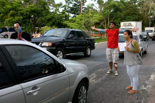 ilheus, bahia / brazil - march 23, 2012: university students participate in a prank of freshmen at the Universidade Estadual Santa Cruz (Uesc) in the city of Ilheus, in the south of Bahia.