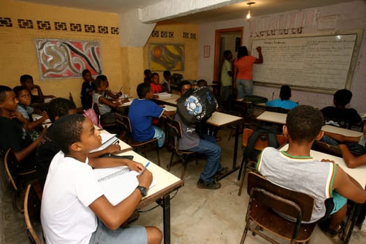 ilheus, bahia / brazil - march 19, 2012: students are seen in the classroom of a public school in the city of Ilheus, in the south of Bahia.