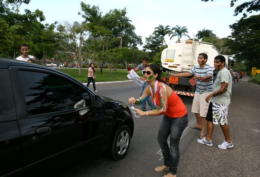 ilheus, bahia / brazil - march 23, 2012: university students participate in a prank of freshmen at the Universidade Estadual Santa Cruz (Uesc) in the city of Ilheus, in the south of Bahia.