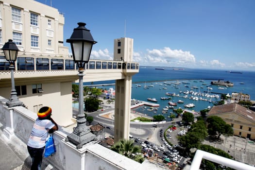 salvador, bahia / brazil - may 23, 2015: Lacerda Elevator in the Historic Center of the city of Salvador. The equipment connects the upper and lower city.