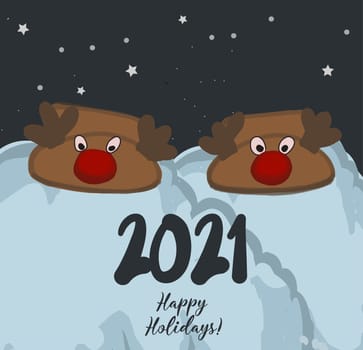 Christmas card .. Winter landscape. Vector illustration. new year poster Happy Holidays