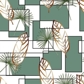 Summer print of exotic plants jungle tropical leaves, pattern, seamless floral vector on a light background.Nature wallpaper. Trendy modern pattern. Fabric and textile design. Print for bed linen.