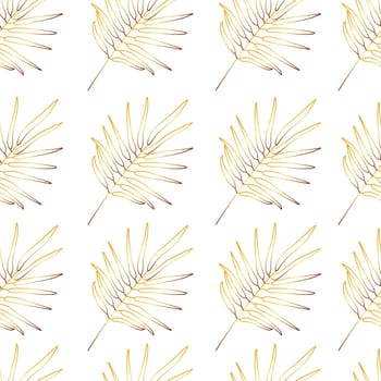 Summer print of exotic plants jungle tropical palm leaves. Pattern, seamless floral vector on a black white background.Nature wallpaper. Trendy modern pattern.