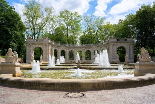 Märchenbrunnen fairytale fountain from 1913 in the public Volkspark Friedrichshain in Berlin