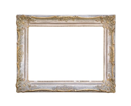 Carved antique frame isolated on white
