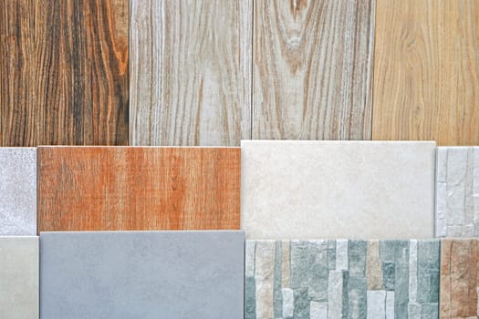 Ceramic tiles in various patterns and colors