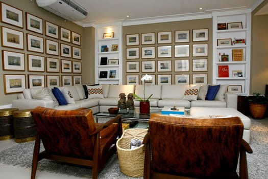 salvador, bahia / brazil - october 8, 2014: view of the living room environment of an apartment in the city of Salvador.