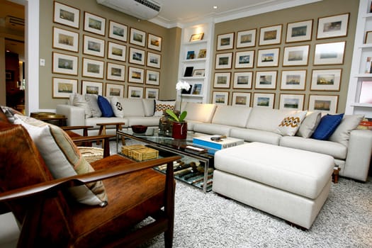 salvador, bahia / brazil - october 8, 2014: view of the living room environment of an apartment in the city of Salvador.