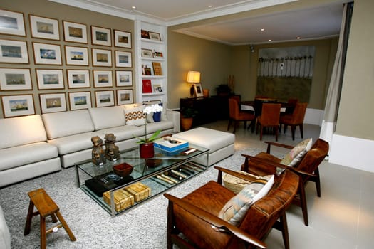 salvador, bahia / brazil - october 8, 2014: view of the living room environment of an apartment in the city of Salvador.