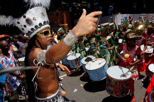 salvador, bahia / brazil - february 10, 2013: the singer Carlinhos Brown is seen during a performance at the carnival trawler in the city of Salvador.