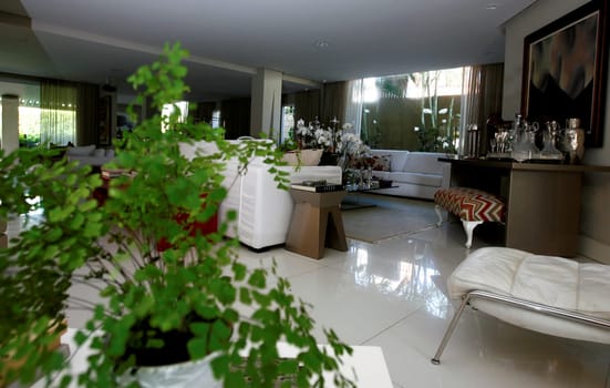 salvador, bahia / brazil - october 22, 2014: house decorated with various plants in the city of Salvador.