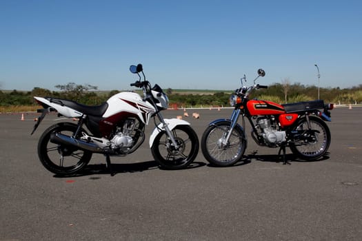 campinas, sao paulo / brazil - july 31, 2013: Honda CG model motorcycles are seen in the city of Campinas.