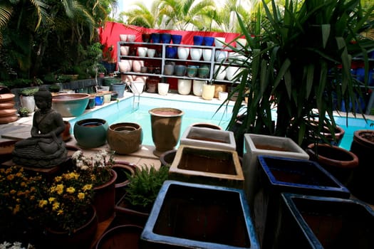 salvador, bahia / brazil - december 26, 2014: Vietnamese vases (Vietnam) on display in a store in the city of Salvador...