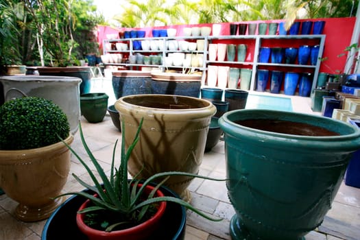 salvador, bahia / brazil - december 26, 2014: Vietnamese vases (Vietnam) on display in a store in the city of Salvador...