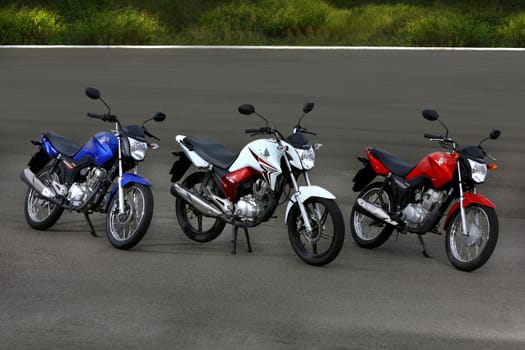 campinas, sao paulo / brazil - july 31, 2013: Honda CG model motorcycles are seen in the city of Campinas.