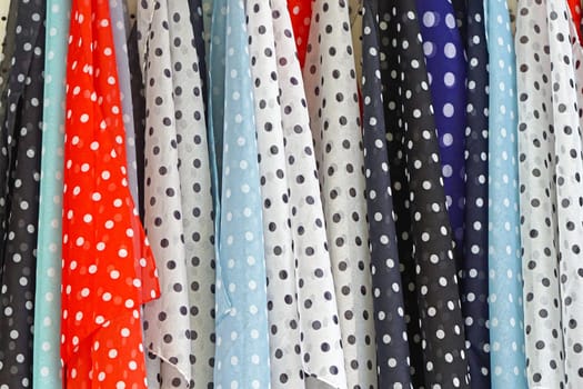 Various color dot polka textile fabric