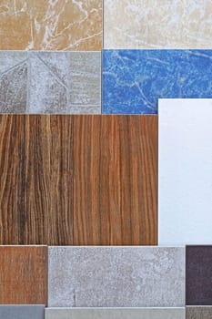 Ceramic tiles in various patterns and colors