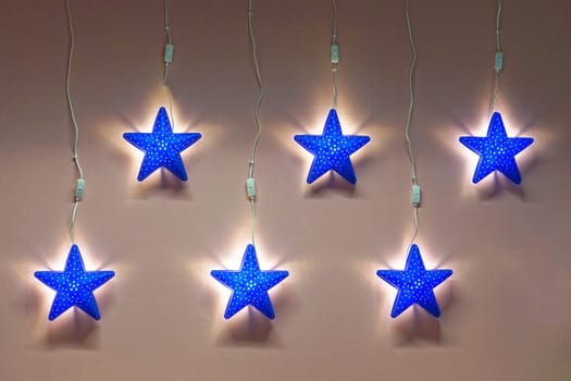 Blue stars at wall home decor