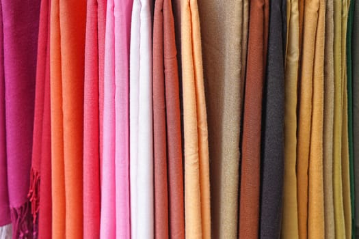Shawls and scarves wraps in various colours