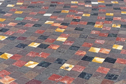 Various color granite and marble floor tiles