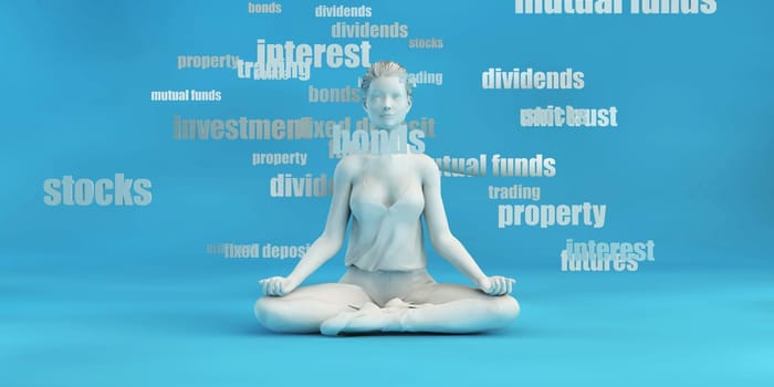 Personal Investment Options Concept with Woman Meditating