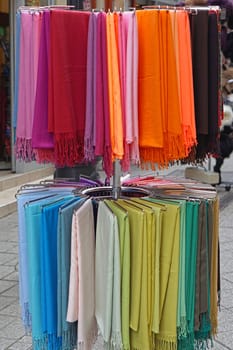 Shawls and scarves wraps in various colours