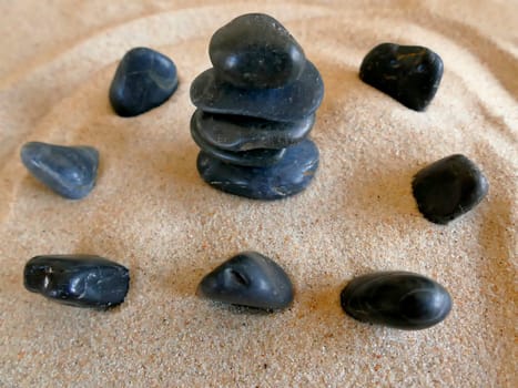 symbolic figure of black lives matter with zen stones