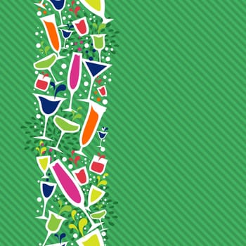 Colorful cocktail glass seamless pattern background. Ideas for restaurant menu, drink card, poster and book cover design. EPS10 vector file.