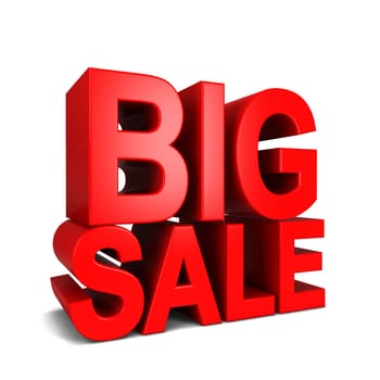 Big sale. 3d illustration isolated on white background