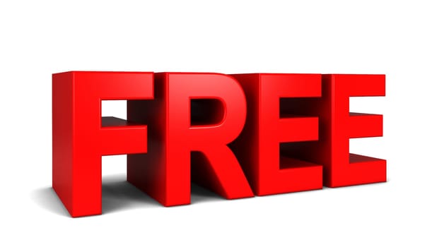 Free text. 3d illustration isolated on white background