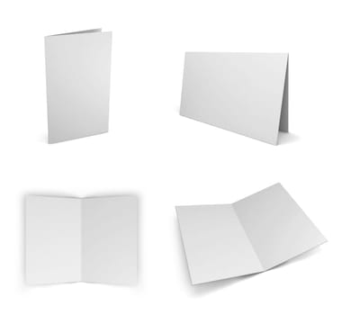 Blank greeting card. 3d illustration isolated on white background