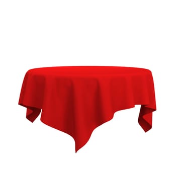 Blank tablecloth. 3d illustration isolated on white background